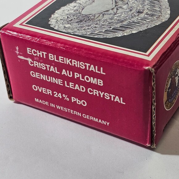 Vintage Hofbauer Leaded Glass Crystal Heart Trinket Jewelry Box 2.5 inch - Picture 5 of 9